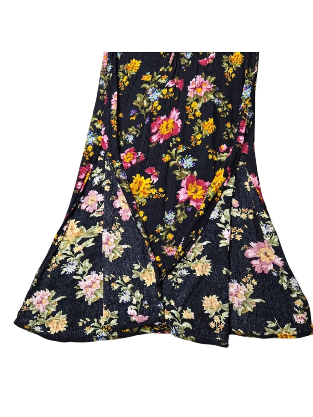 Natural Life Rowan Side Slit Midi Dress Floral Long-sleeve Elastic Cuff gauzy - Picture 5 of 8
